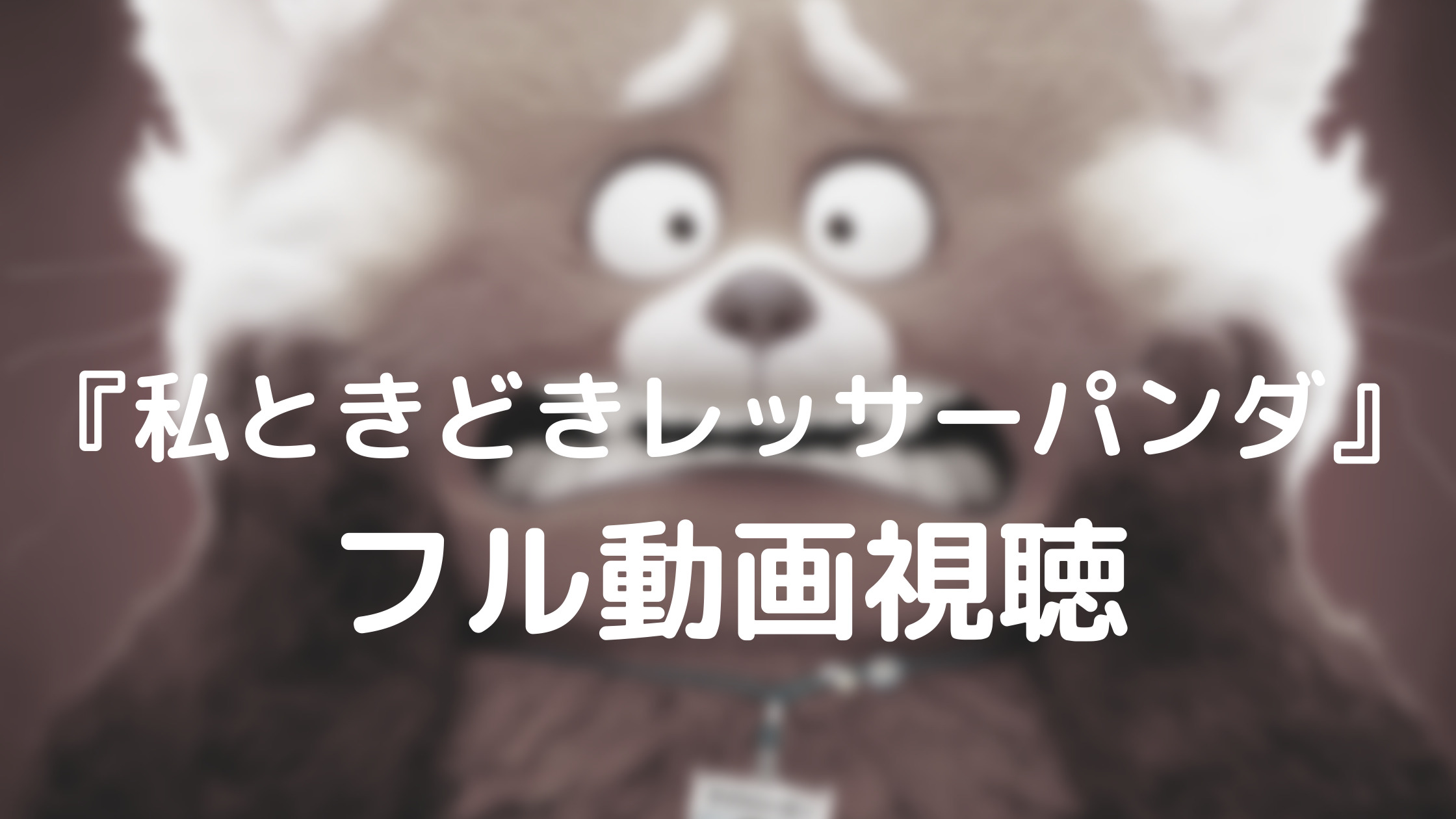 『私ときどきレッサーパンダ』フル動画を視聴できる動画配信サービス