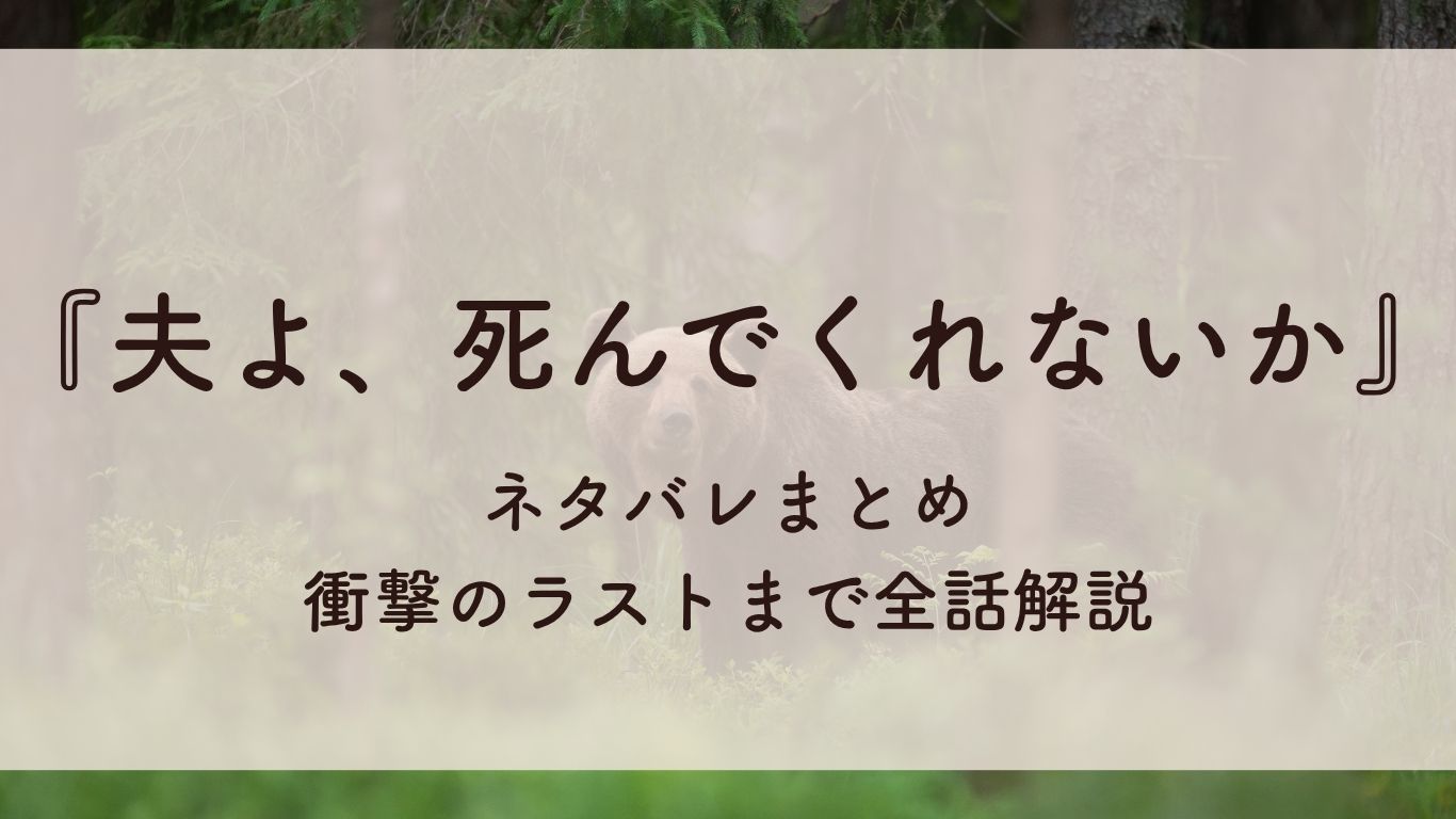 「夫よ死んでくれないか」ネタバレ全話解説